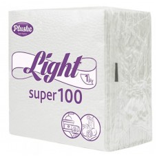 Салфетки  Plushe Light Super 100, 22.5х22.5, 1 сл., 75 шт, белый