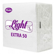 Салфетки  Plushe Light Extra 50, 22.5х22.5, 1 сл., 40 шт, белый